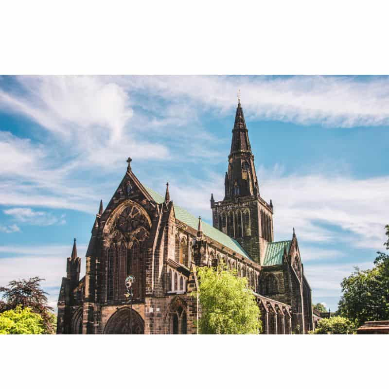 Glasgow Cathedral with blue skies 
