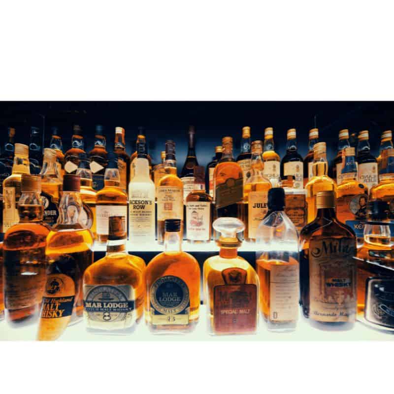 Scotch Whisky Expereince, multiple whiskey bottles 