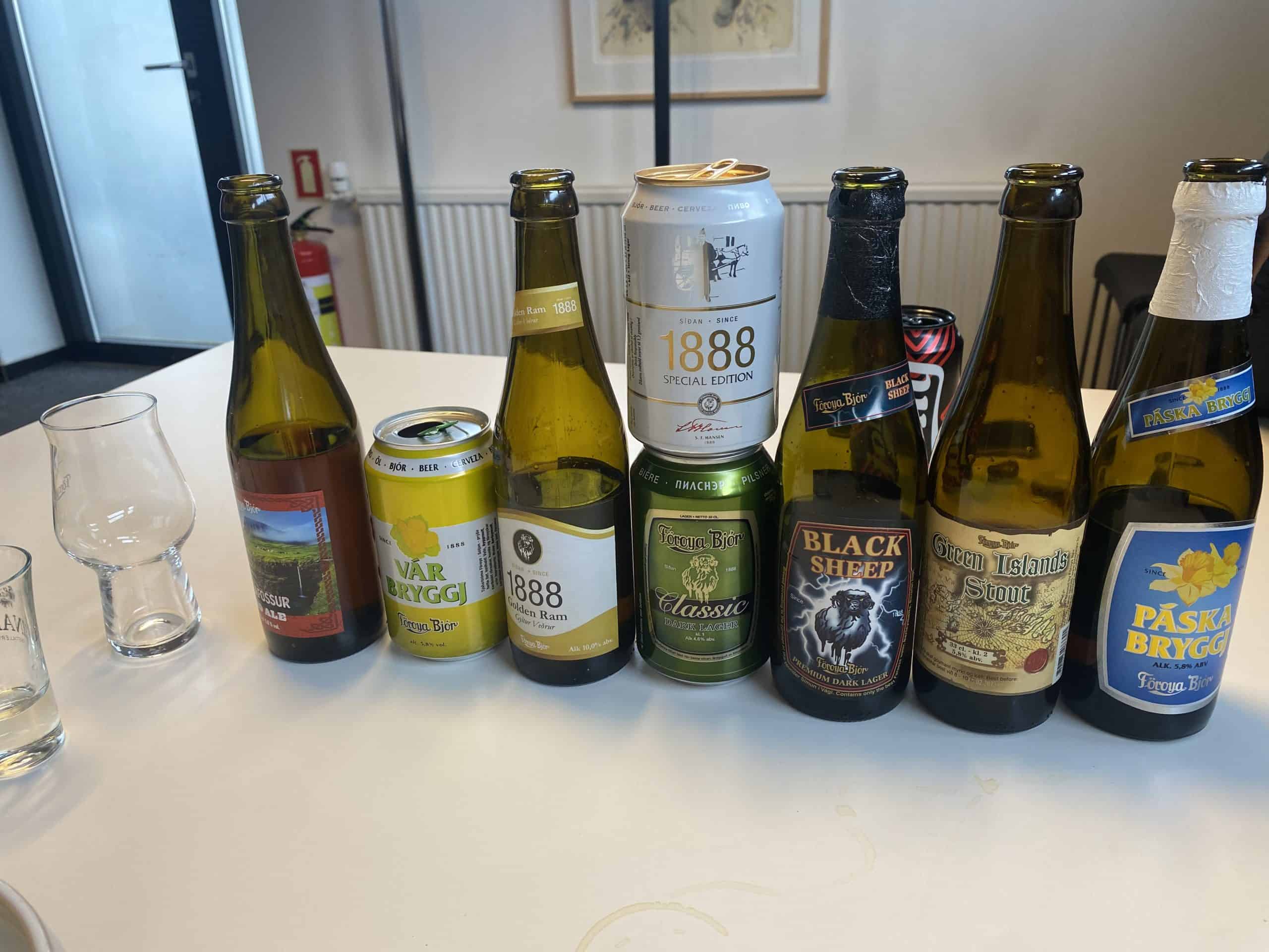 Variety of beer bottles 