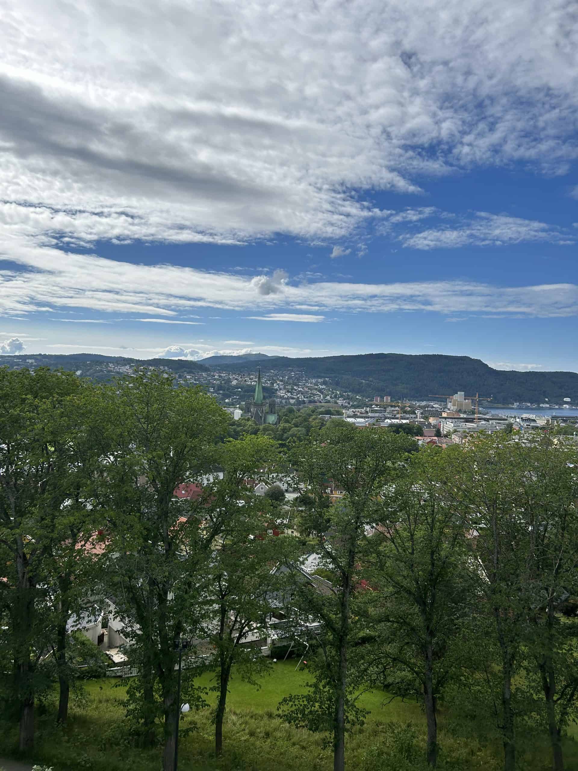 View of Trondheim city from Kristiansen Fortress.