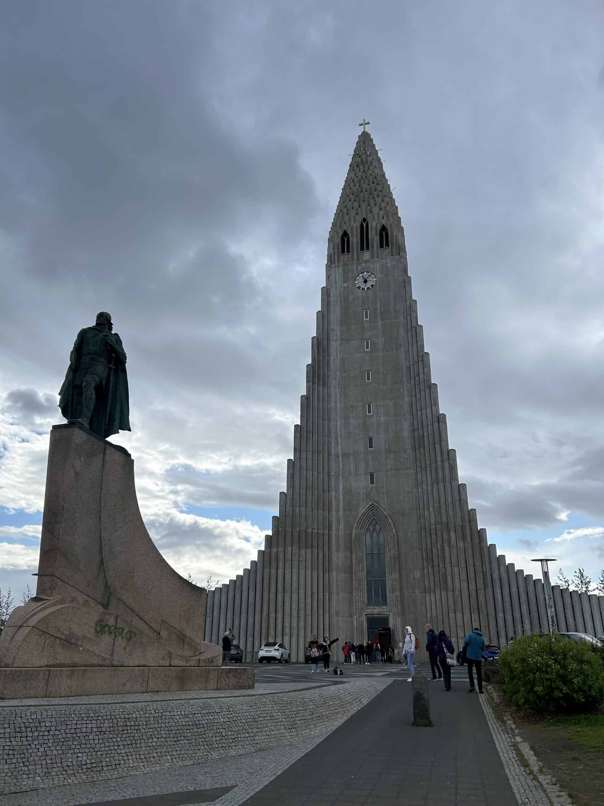 Hallgrimskirkja church in the middle of Reykjavik. 
