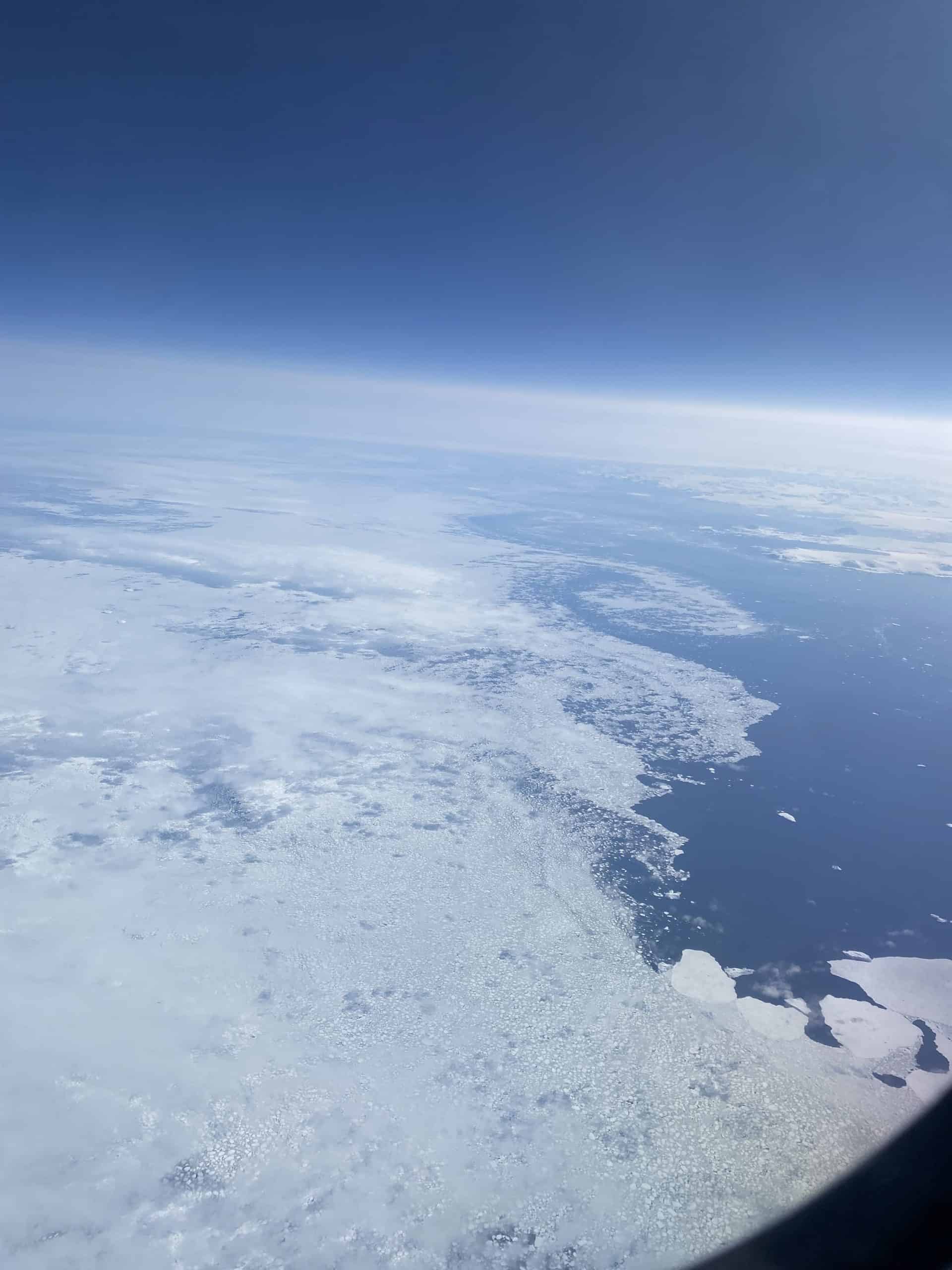 Aerial view of Iceland from the plane. 