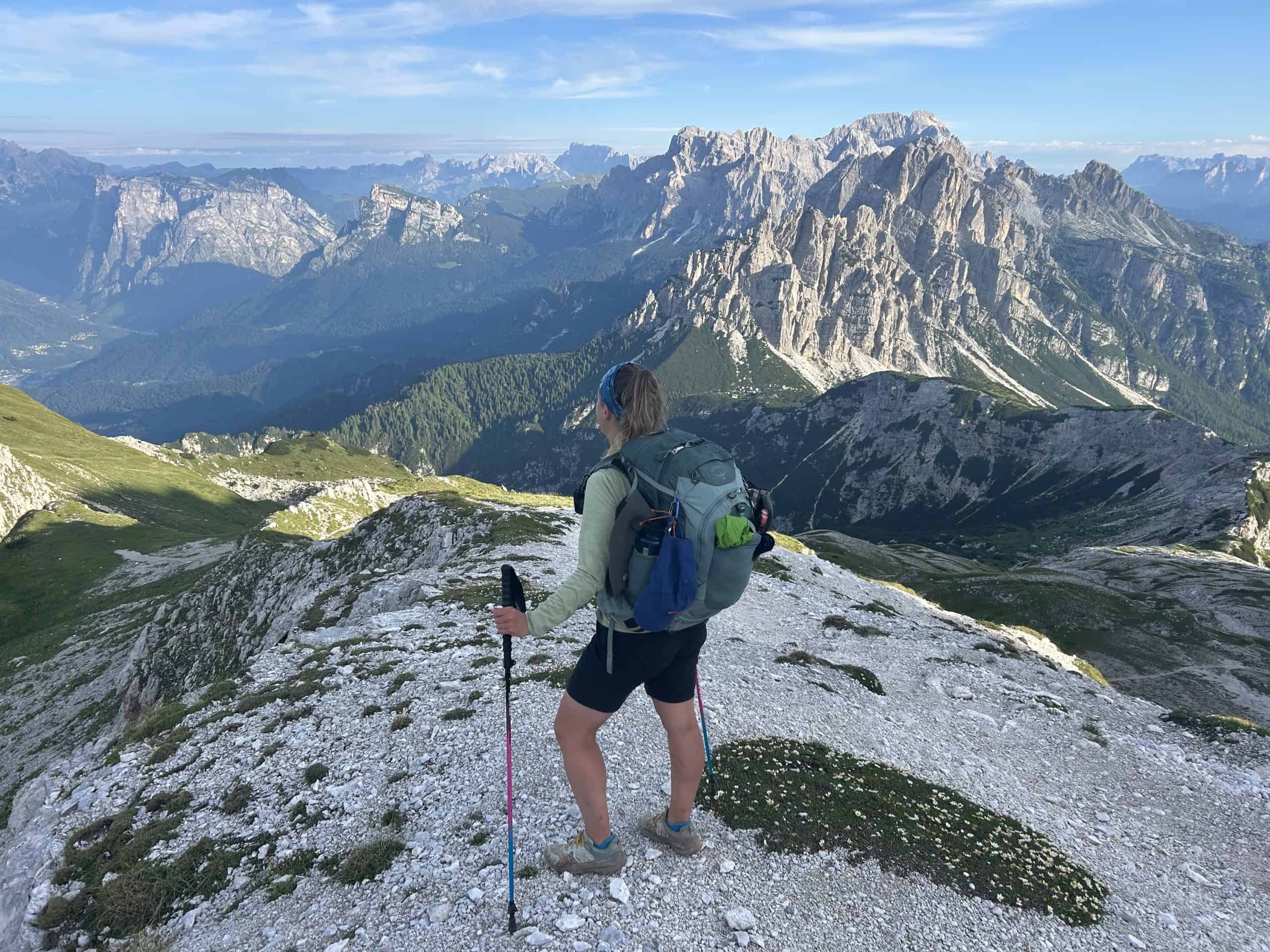 Sunrise at summit Dolomites